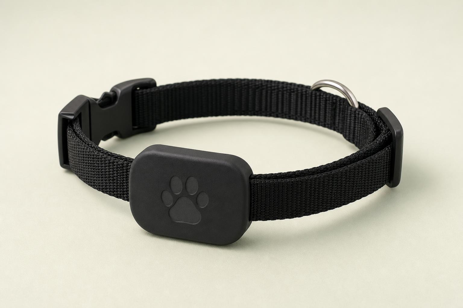 Black Tether Collar with compact locator holder