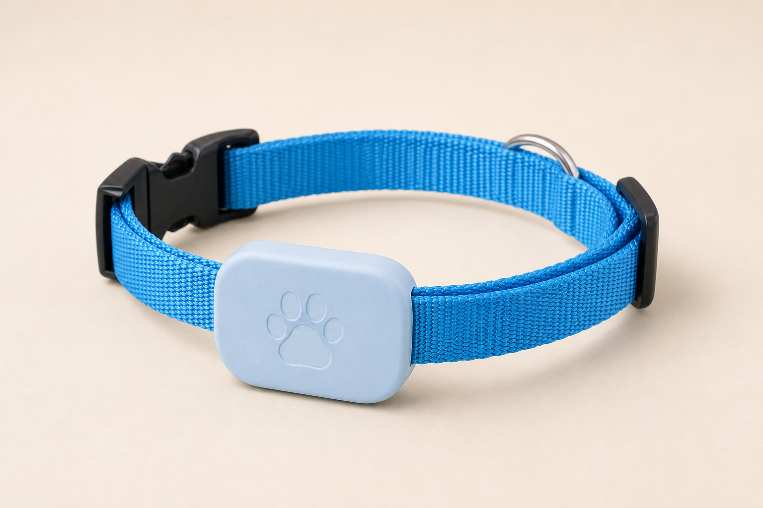 Blue Tether Collar with compact locator holder